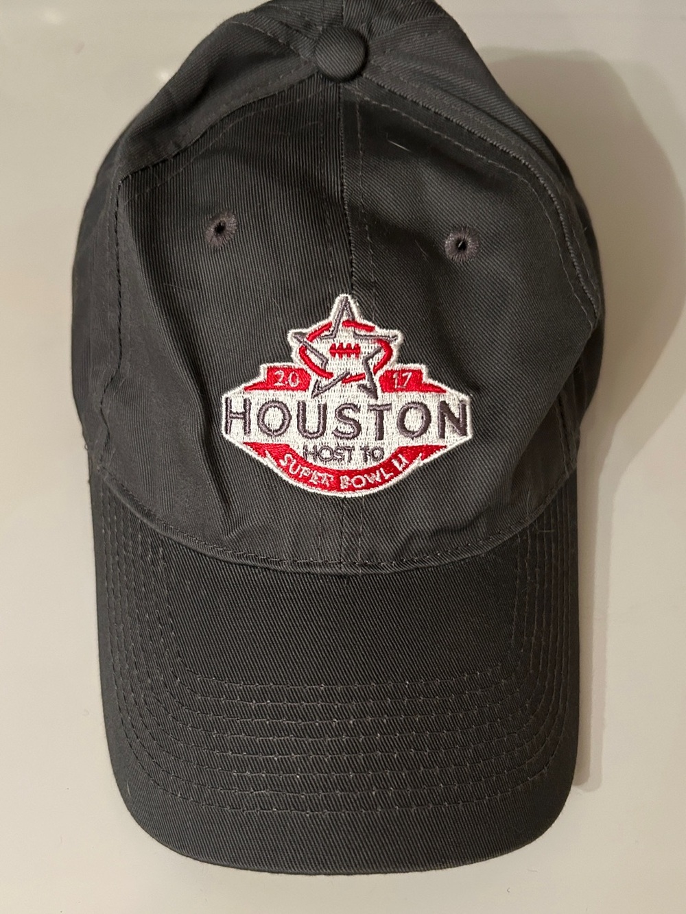 Houston 2017 Super Bowl Host Embroidered Baseball Cap - Black & Red